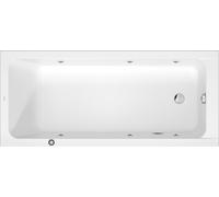 Duravit D-Code baignoire balnéo, 1750x750mm, 1 pente de dossier, Jet Project, rectangulaire, écoulement au pied, blanc brillant, 760671000JP1000