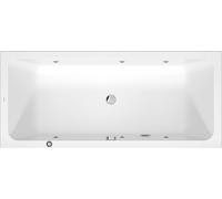 Duravit D-Code baignoire balnéo, 1800x800mm, 2 inclinaisons de dossier, Jet Project, rectangulaire, écoulement au pied, blanc brillant, 760672000JP1000