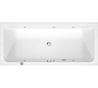 Duravit D-Code baignoire balnéo, 1800x800mm, 2 inclinaisons de dossier, Jet Project, rectangulaire, écoulement au pied, blanc brillant, 760672000JP1000