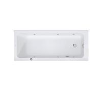 Duravit D-Code baignoire balnéo, 1700x700mm, 1 pente de dossier, Jet Project, rectangulaire, écoulement au pied, blanc brillant, 760670000JP1000