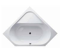 Duravit Baignoire d'angle D-Code 140x140 cm pentagonale encastrable double dos inclinés blanc