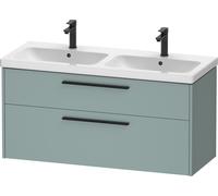Duravit D-Code Ensemble pour meuble, lavabo pour meuble avec meuble sous-vasque suspendu, 1184x460x555mm, DC02950BDHG0000, Couleur: Corps vert fjord mat, Poignée noir diamant mat