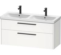 Duravit D-Code Ensemble pour meuble, lavabo pour meuble avec meuble sous-vasque suspendu, 1184x460x555mm, DC02950BD180000, Couleur: Corps Blanc Mat, Poignée Noir Diamant Mat