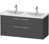 Duravit D-Code Ensemble pour meuble, lavabo pour meuble avec meuble sous-vasque suspendu, 1184x460x555mm, DC0295010490000, Couleur: corps graphite mat, Poignée chrome brillant