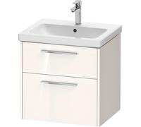 Duravit D-Code ensemble pour meuble, lavabo pour meuble avec meuble sous-vasque suspendu, 584x460x555mm, DC0292010220000, Couleur: Corps blanc brillant, Poignée chrome brillant
