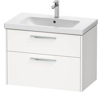 Duravit D-Code Ensemble pour meuble, lavabo pour meuble avec meuble sous-vasque suspendu, 784x460x555mm, DC0293010180000, Couleur: Corps blanc mat, Poignée chrome brillant