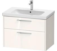 Duravit D-Code Ensemble pour meuble, lavabo pour meuble avec meuble sous-vasque suspendu, 784x460x555mm, DC0293010220000, Couleur: Corps blanc brillant, Poignée chrome brillant