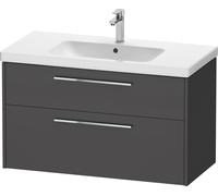 Duravit D-Code Ensemble pour meuble, lavabo pour meuble avec soubassement pour lavabo suspendu, 984x460x555mm, DC0294010490000, Couleur: corps graphite mat, Poignée chrome brillant