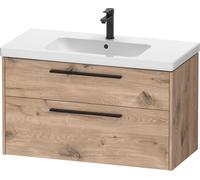 Duravit D-Code Ensemble pour meuble, lavabo pour meuble avec soubassement pour lavabo suspendu, 984x460x555mm, DC02940BD550000, Couleur: Carcasa de roble jaspeado, tirador negro diamante mate