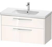 Duravit D-Code Ensemble pour meuble, lavabo pour meuble avec soubassement pour lavabo suspendu, 984x460x555mm, DC0294010220000, Couleur: Corps blanc brillant, Poignée chrome brillant