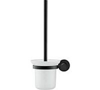 Duravit Brosse WC murale D‑Code 0099274600 — verre dépoli, support mural, noir mat