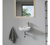 Duravit D-Code lave-mains 0705360009 36 x 27 cm, avec trop-plein, trou pour robinet à gauche, blanc brillant