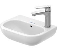 Duravit D-Code lave-mains 0705360009 36 x 27 cm, avec trop-plein, trou pour robinet à gauche, blanc brillant