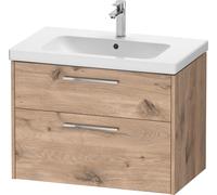 Meuble sous-lavabo Duravit D-Code DC4672010550000 chêne marbre, poignée chromée, montage mural, 2 tiroirs, 784x555x460 mm