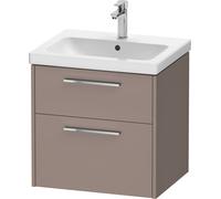 Duravit D-Code Meuble sous-lavabo, 1 tiroir, 584x460mm, découpe siphon, avec poignée, DC4670010430000, Couleur: corps basalte mat, Poignée chrome brillant