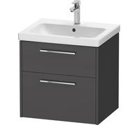 Duravit D-Code Meuble sous-lavabo, 1 tiroir, 584x460mm, découpe siphon, avec poignée, DC4670010490000, Couleur: corps graphite mat, Poignée chrome brillant