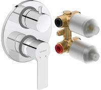 Duravit D-Code Mitigeur monocommandé encastré set, 2 consommateurs, DC5210008010, Couleur: Chrome brillant