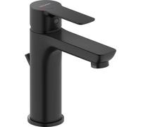 Duravit D-Code Mitigeur monocommandé pour lavabo M FreshStart et Minusflow, avec garniture d'écoulement, DC1023001046, Couleur: Noir Mat