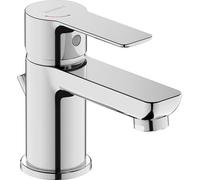 Duravit D-Code Mitigeur monocommandé pour lavabo S FreshStart et Minusflow, avec garniture d'écoulement, DC1013001010, Couleur: Chrome brillant