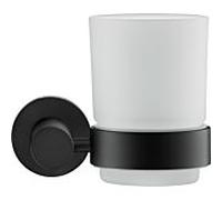 Duravit D-Code porte-gobelet en verre pour brosse à dents 0099204600 verre droit, noir mat, Ø69 mm, suspendu au mur