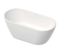 Duravit Baignoire autoportante D-Neo 160 x 75 cm ovale en fonte minérale blanche avec trop-plein