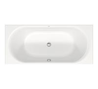 Duravit Baignoire rectangulaire D-Neo 180 x 80 cm à encastrer, 2 pentes de dos, blanc