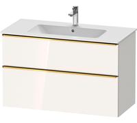 Duravit D-Neo bâti-support lavabo suspendu, 1010x625x462mm, 1 tiroir, avec poignée or poli, DE4363034220000