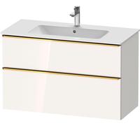 Duravit D-Neo bâti-support lavabo suspendu, 1010x625x462mm, 1 tiroir, avec poignée or poli, DE4363034220000