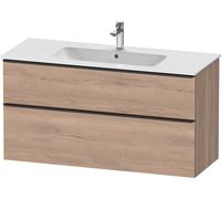 Duravit D-Neo bâti-support lavabo suspendu, 1210x625x462mm, 1 tiroir, avec poignée diamant noir, DE43640BD550000, Couleur: Décor chêne marbré