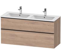 Duravit D-Neo bâti-support lavabo suspendu, 1280x625x462mm, 1 tiroir, avec poignée diamant noir, DE43650BD550000, Couleur: Décor chêne marbré