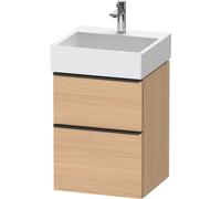 Duravit D-Neo bâti-support lavabo suspendu, 484x625x442mm, 1 tiroir, avec poignée diamant noir, DE43700BD300000, Couleur: Décor chêne naturel mat