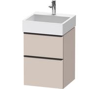 Duravit D-Neo bâti-support lavabo suspendu, 484x625x442mm, 1 tiroir, avec poignée diamant noir, DE43700BD910000, Couleur: DÃ©cor taupe mat