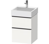Duravit D-Neo bâti-support lavabo suspendu, 484x625x442mm, 1 tiroir, avec poignée diamant noir, DE43700BD180000, Couleur: Décor blanc mat