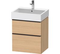 Duravit D-Neo bâti-support lavabo suspendu, 584x625x442mm, 1 tiroir, avec poignée diamant noir, DE43710BD300000, Couleur: Décor chêne naturel mat