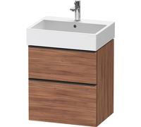 Duravit D-Neo bâti-support lavabo suspendu, 584x625x442mm, 1 tiroir, avec poignée diamant noir, DE43710BD790000, Couleur: Décor noyer mat