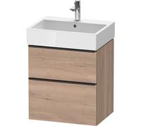 Duravit D-Neo bâti-support lavabo suspendu, 584x625x442mm, 1 tiroir, avec poignée diamant noir, DE43710BD550000, Couleur: Décor chêne marbré