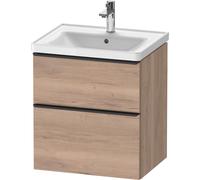 Duravit D-Neo bâti-support lavabo suspendu, 584x625x452mm, 1 tiroir, avec poignée diamant noir, DE43590BD550000, Couleur: Décor chêne marbré