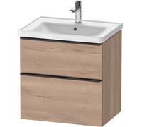 Duravit D-Neo bâti-support lavabo suspendu, 634x625x452mm, 1 tiroir, avec poignée diamant noir, DE43540BD550000, Couleur: Décor chêne marbré
