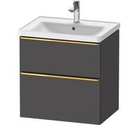 Duravit D-Neo bâti-support lavabo suspendu, 634x625x452mm, 1 tiroir, avec poignée or poli, DE4354034490000