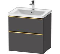 Duravit D-Neo bâti-support lavabo suspendu, 634x625x452mm, 1 tiroir, avec poignée or poli, DE4354034490000, Couleur: Décor graphite mat