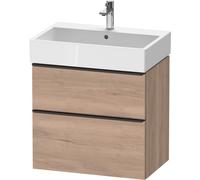 Duravit D-Neo bâti-support lavabo suspendu, 684x625x442mm, 1 tiroir, avec poignée diamant noir, DE43720BD550000, Couleur: Décor chêne marbré