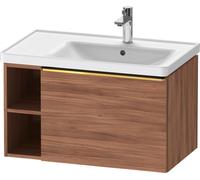 Duravit D-Neo bâti-support lavabo suspendu, 784x440x452mm, 1 tiroir, 1 compartiment ouvert sur le côté gauche, avec poignée or poli, DE4257034790000