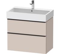 Duravit D-Neo bâti-support lavabo suspendu,784x625x442mm, 1 tiroir, avec poignée diamant noir, DE43730BD910000, Couleur: DÃ©cor taupe mat