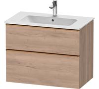 Duravit D-Neo bâti-support lavabo suspendu, 810x625x462mm, 1 tiroir, avec poignée bronze brossé, DE4362004550000, Couleur: Décor chêne marbré