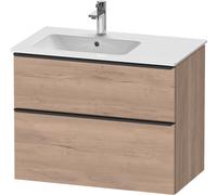 Duravit D-Neo bâti-support lavabo suspendu, 810x625x462mm, 1 tiroir, avec poignée diamant noir, DE43660BD550000, Couleur: Décor chêne marbré