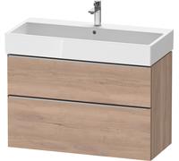 Duravit D-Neo bâti-support lavabo suspendu,984x625x442mm, 1 tiroir, avec poignée acier inox brossé, DE4374070550000, Couleur: Décor chêne marbré
