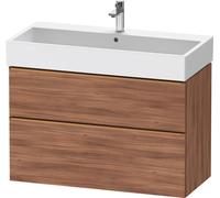 Duravit D-Neo bâti-support lavabo suspendu,984x625x442mm, 1 tiroir, avec poignée bronze brossé, DE4374004790000, Couleur: Décor noyer mat