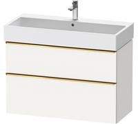 Duravit D-Neo bâti-support lavabo suspendu,984x625x442mm, 1 tiroir, avec poignée or poli, DE4374034180000, Couleur: Décor blanc mat