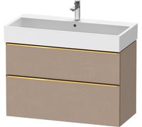 Duravit D-Neo bâti-support lavabo suspendu,984x625x442mm, 1 tiroir, avec poignée or poli, DE4374034750000, Couleur: Décor lin mat