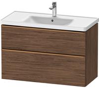 Duravit D-Neo bâti-support lavabo suspendu, 984x625x452mm, 1 tiroir, avec poignée bronze brossé, DE4356004210000, Couleur: Décor noyer foncé mat